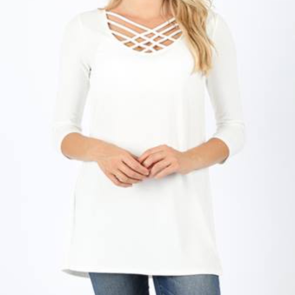 3/4 Criss-Cross Top